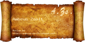 Ambrus Zsolt névjegykártya